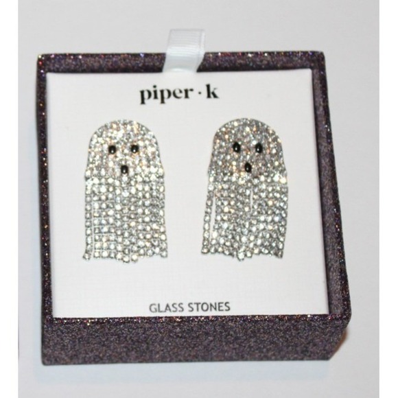 Piper-K Jewelry - Piper-K Halloween ghost pierced earrings glass stone lead safe nickel free NIB